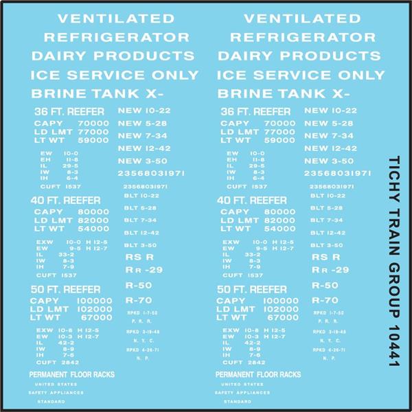 #10441N REEFER DATA 36', 40', 50' WHITE GOTHIC